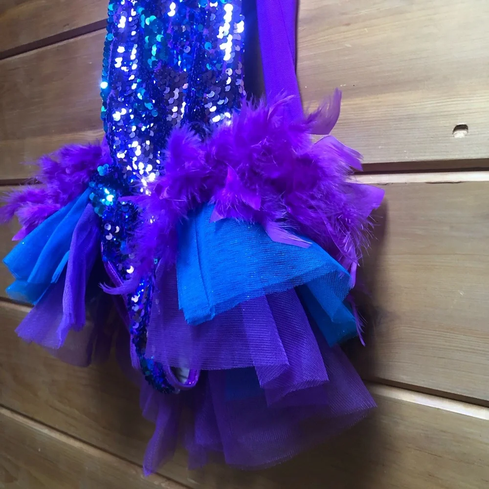 Weissman Peacock Feather Costume Sequin Dance Dress-up play small S